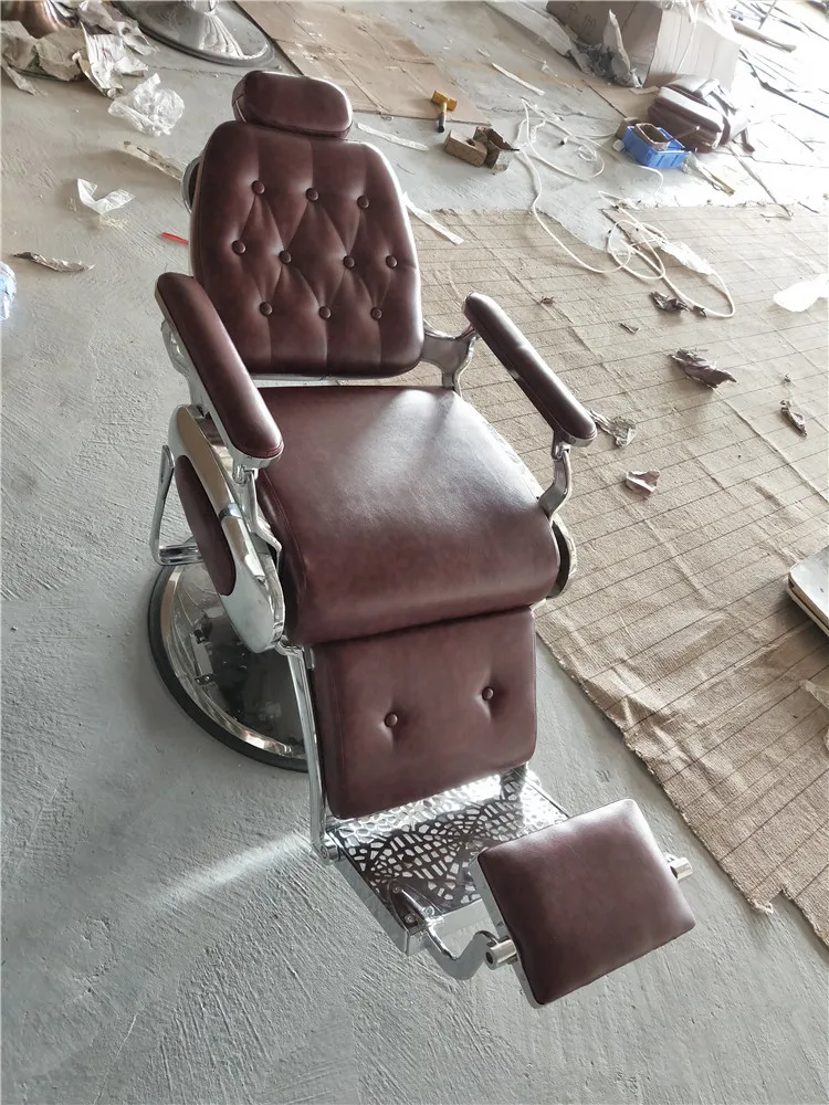 Luxury Barber Chair Electric Lift Cipri Material Metal Steel Bracket With Pedal Hair Salon Barber Chairs For Men