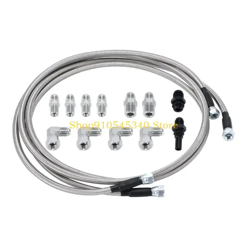 U2JA Braided Transmission Cooler Hose Lines Fitting Compatible for 4L80E TH350 TH400 4L60E 4L80E 700R4 200-4R TR6060 4R70W C5 view 5