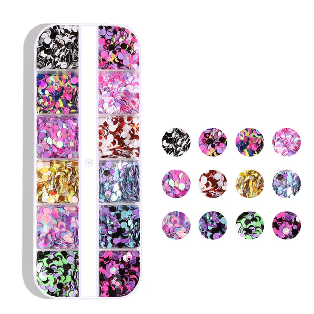 6Pcs Colorful Nail Sequins Glitter Stunning Patterns Nail Art Decoration DIY Accessories for Manicure Professional Home Use