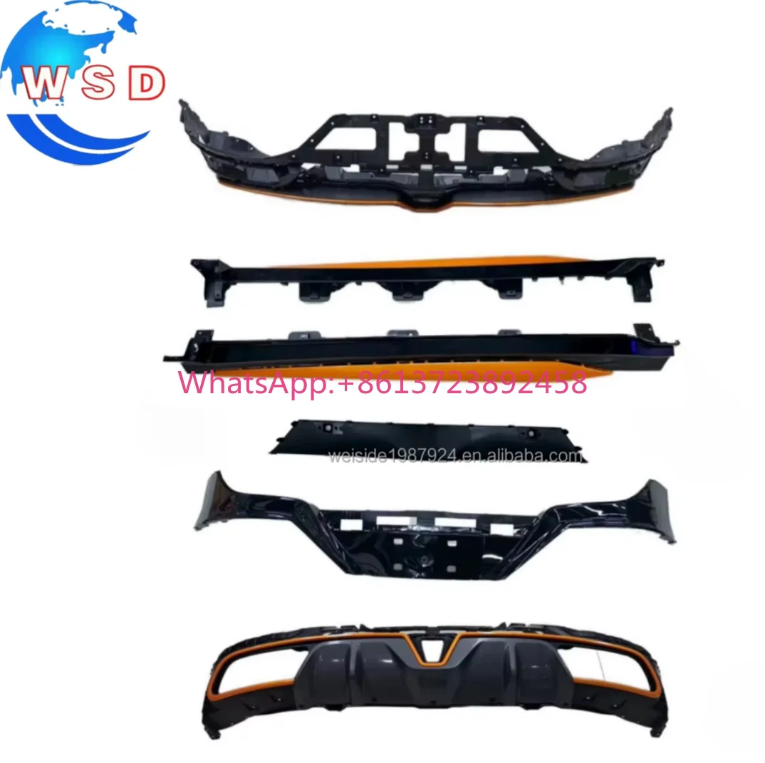 PP Full Set Body Kit Lip Gloss Front Rear Bumper 2Pcs Side Skirts for CHANGAN UNI-T 2024 Car Exterior Accessories