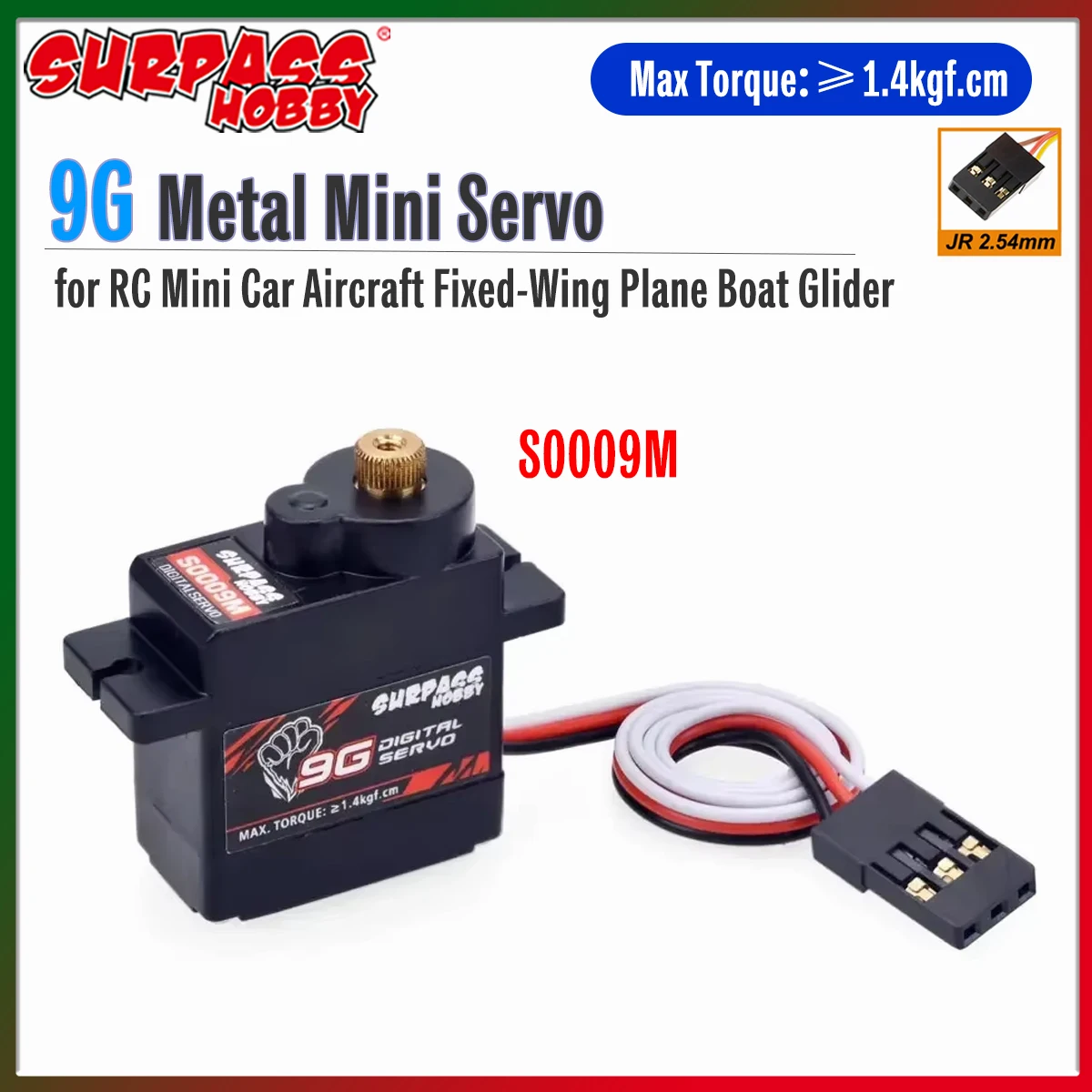 

Цифровой мини-сервопривод Surpass Hobby 9G с металлическим редуктором, крутящий момент 1.4 кгс.см, для радиоуправляемых моделей автомобилей, самолетов, планеров, лодок, Wltoys, Axial