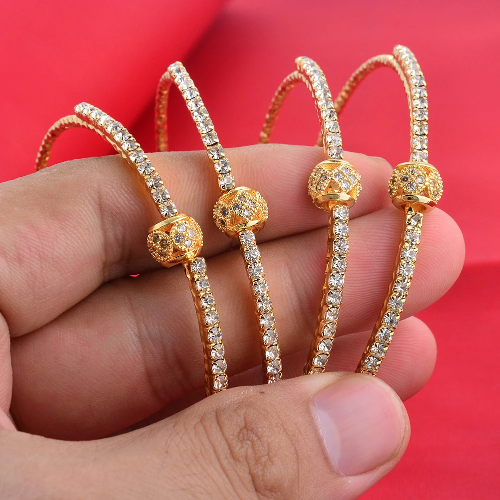 Mosaic 1Pcs Dubai Arab Gold Color Baby Child Bracelet Bangles For Boy Girl Bride Bracelets Ethiopian/African/Dubai Jewelry gifts