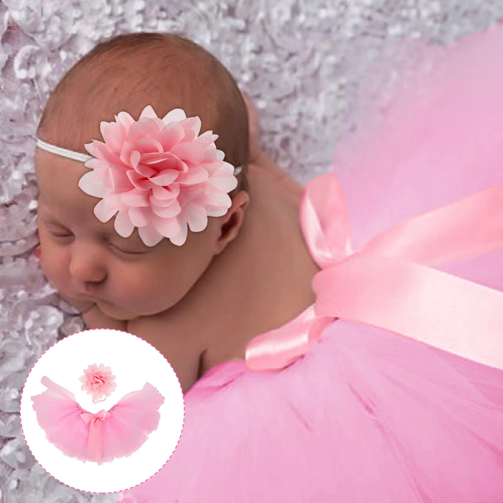 

2Pcs Infant Photography Clothes Newborn Bunny Tutu Skirt Set Headband Baby Birthday Outfit Infant Photography Clothes