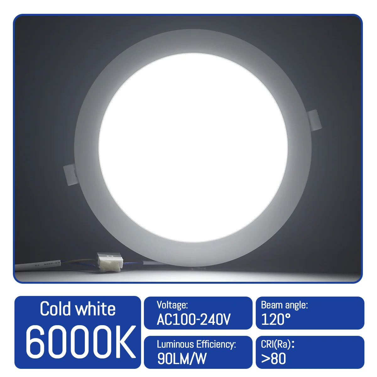 4 Stück LED-Einbauleuchten, energiesparend, kein Flimmern, AC110 V, 220 V, hohe Leistung, 6 W-24 W, 3000 K/4000 K/6000 K, für Küche und Arbeitszimmer