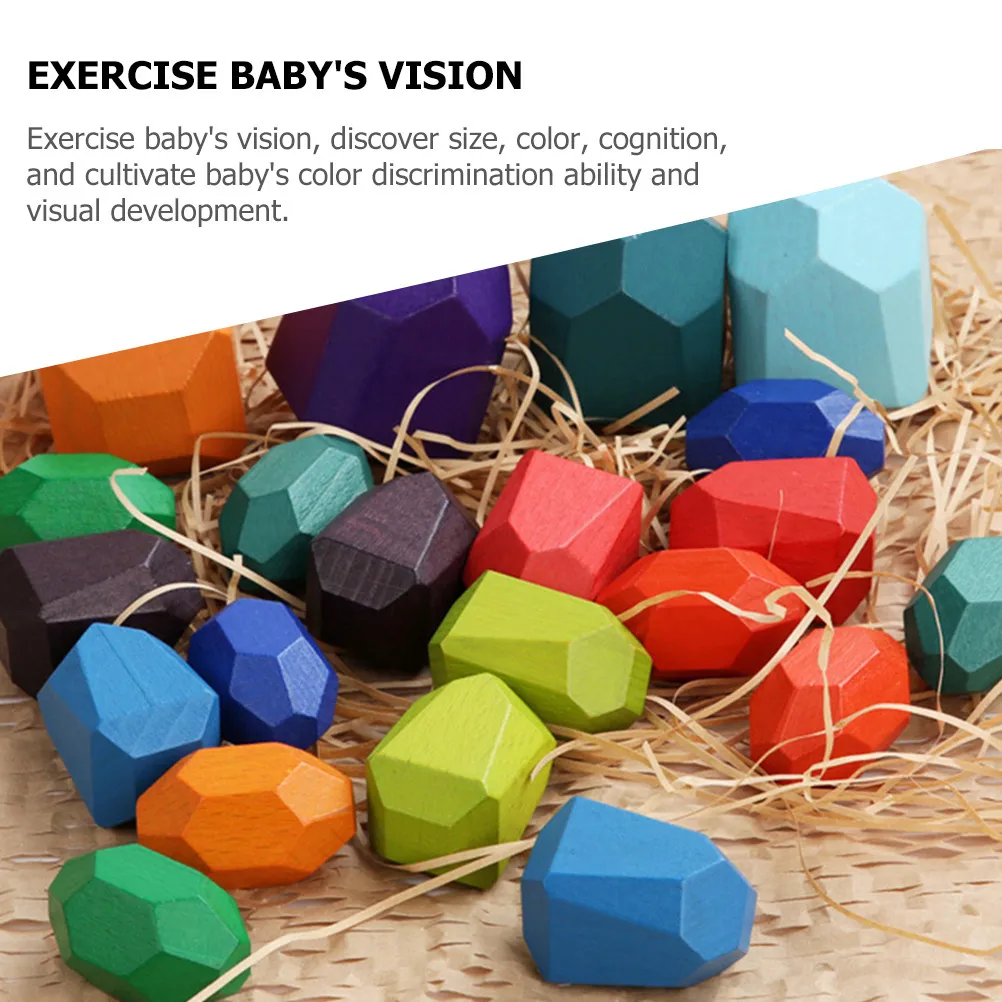 16 ชิ้น ชุดบล็อกไม้ซ้อนกัน ของเล่นเสริมพัฒนาการเด็กเล็ก ฝึกสมดุล เสริมสร้างการเรียนรู้และความคิดสร้างสรรค์