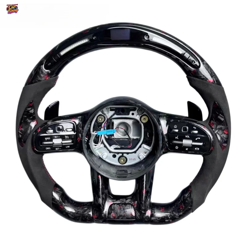 LED Carbon Fiber Steering Wheel for Mercedes AMG A45 Racing Shift Indicator Performance Upgrade