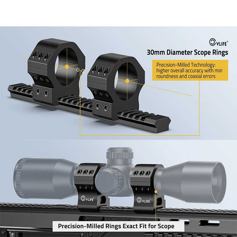 

CVLIFE 30mm Scope Mount Optics Sight Mounting Kit High Profile Scope Rings 1.26" Height for Picatinny Rails for Hunting 2Pc