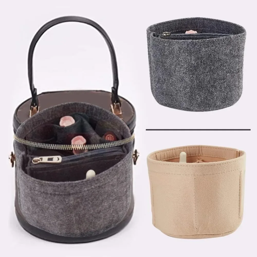 Felt Purse Organizer Insert, Handbag Insert Liner for LV Cannes Round Bucket Bag Organizer Barrel Shape Bag Organizer Bag in Bag