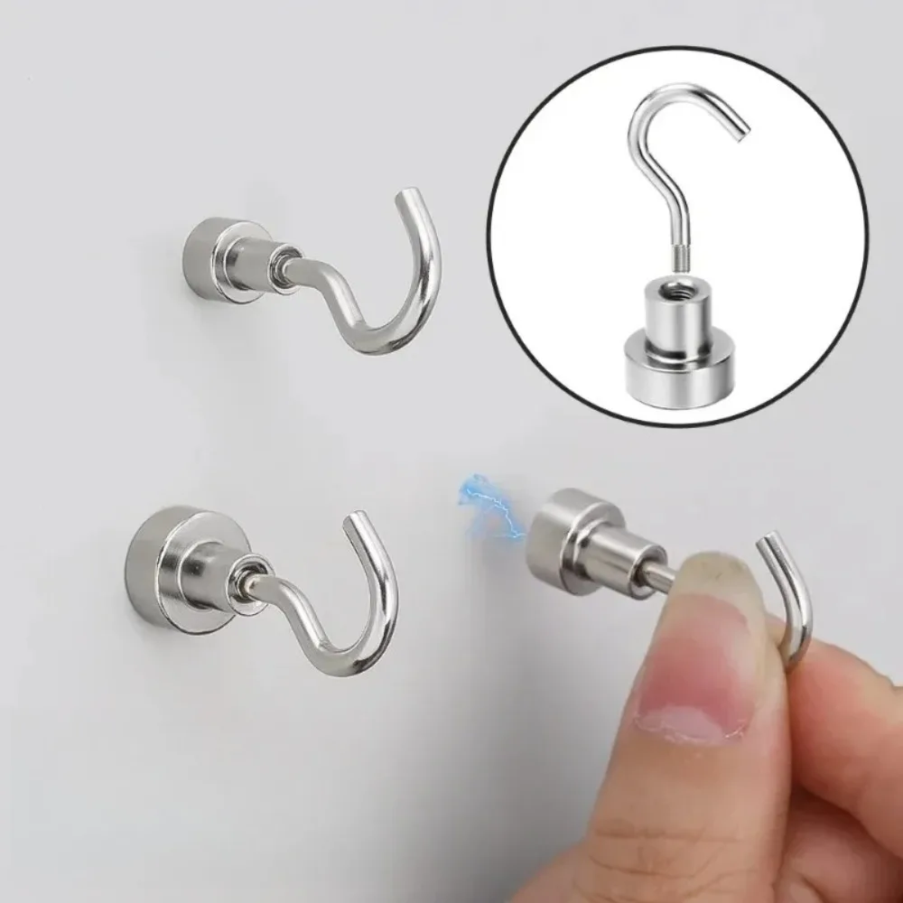 Magnetic Hooks D10/D12 Kitchen Refrigerator Keys Coat Storage Holders Bathroom Hanger Decorative Hook Pothook Organize Parts