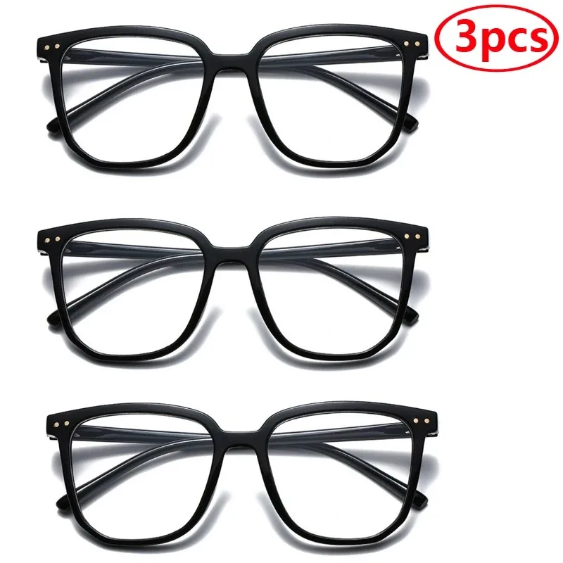 MJYIWANG Hiking Camping 1/2/3pcs Anti-blue Light Glasses for Women Simple Regular Eyeglass Frame Finished Retro Flat Light Frame