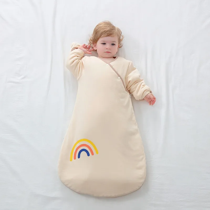 Envelope Detachable Long Sleeve Baby Sleeping Bags Round Bottom Cotton Sleep Sack Saco De Dormir