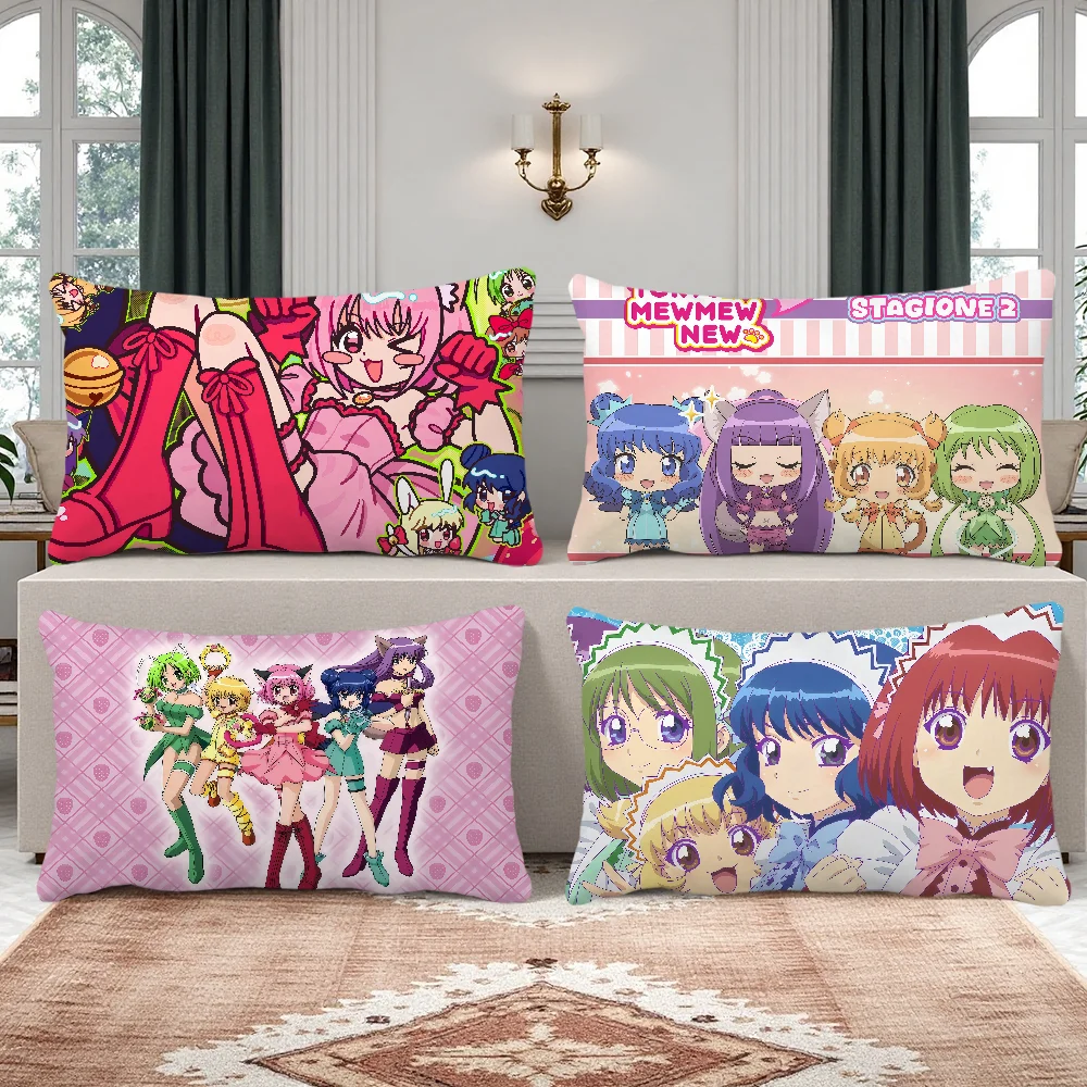 cartoon cute classic T-Tokyo M-Mew Mew Rectangle Pillow Cover Home Sofa living Room Office hogar Decoration Pillowcase