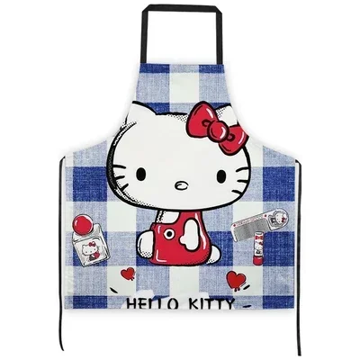 Sanrio Hello Kitty Kitchen Household Cooking Apron Men Women Oil-proof Waterproof Adult Waist Fashion Coffee Avental De Cozinha