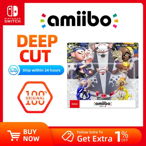 Nintendo Amiibo Figure - splatoon 3 Series - Deep Cut，Shiver，Big Man，Frye -for Nintendo Switch Console Game Interaction Model