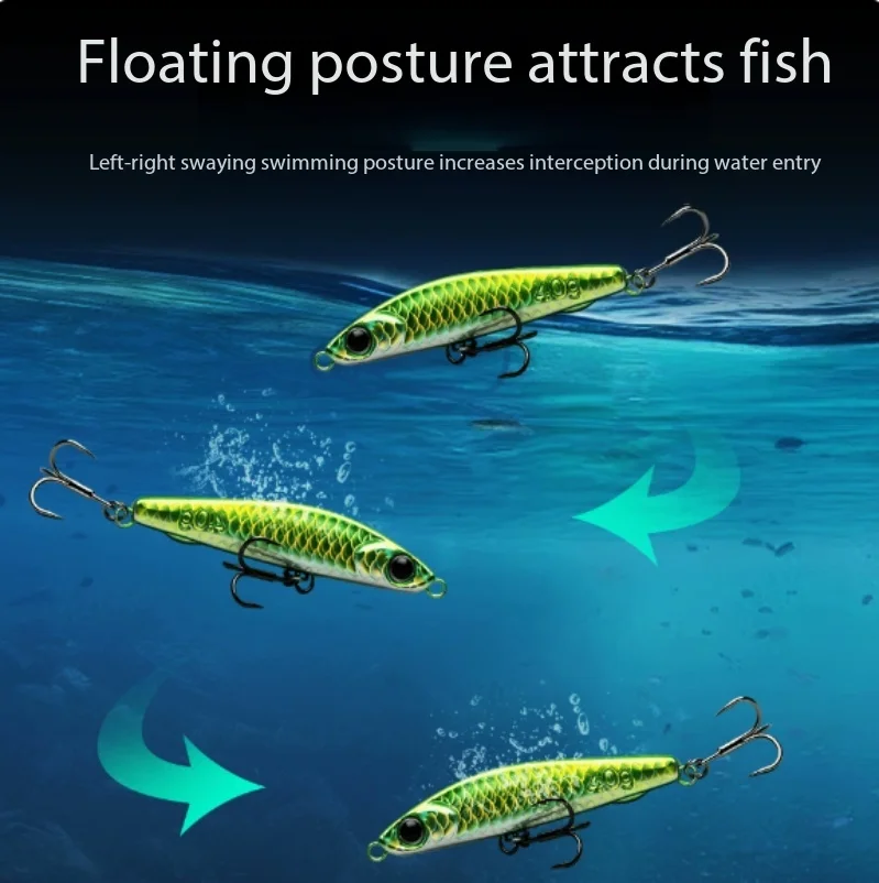 

Fish Scale Slow Fall Metal Jig Super Long Cast Full Water Layer Bionic Fishing Lure For Perch Bass Freshwater Saltwater