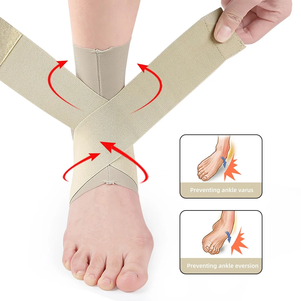 1PCS Ankle Brace With Adjustable Compression Support Strap for Achilles Tendonitis,Ankle Wrap for Sprained Ankle Protect