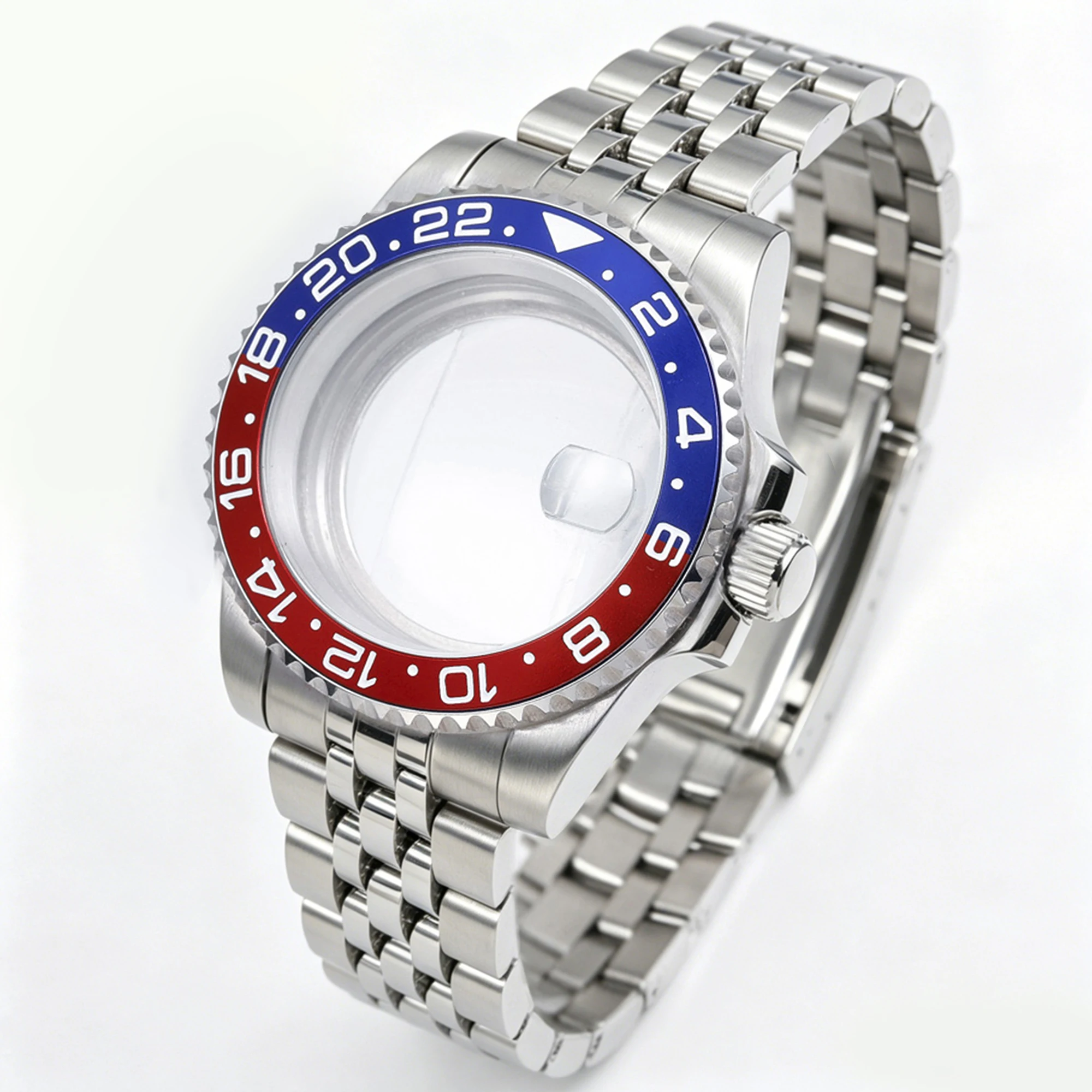 200M Tauchergehäuse 40mm Passend für NH35 NH36 NH34 GMT Uhrengehäuse Jubilee-Armband Saphirglas Schiebeverschluss – Detail 15