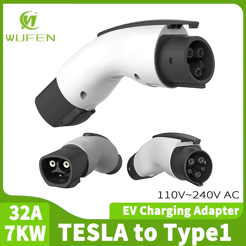 

WUFEN EV Charger Adapter Tesla to Type1 Adapter 32A 7KW Electric Vehicle Connector Tesla to J1772 Converter for SAE J1772 Car