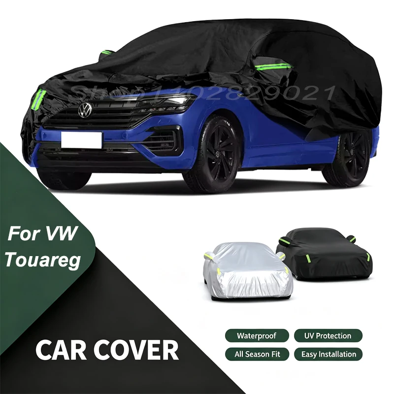 Car Cover For Volkswagen Touareg Waterproof Dustproof Outdoor Protection, UV Snow Sun Resistant Auto Exterior Cover Car Sunshade