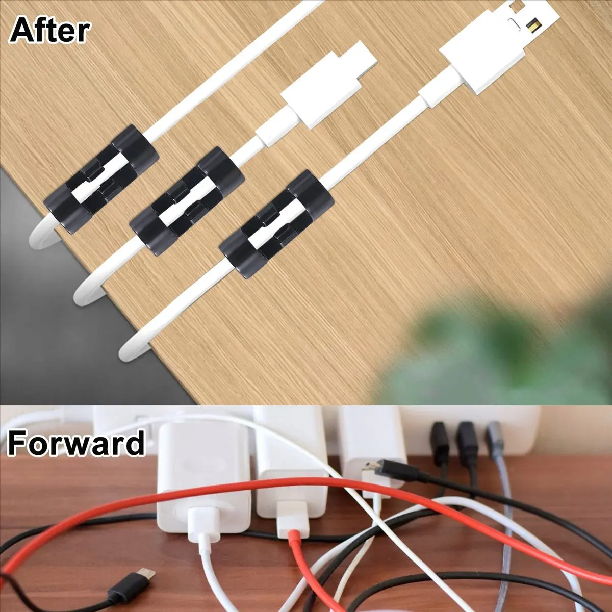 COFA 20pcs/lot Wire Fixing Clamp Clip Desktop Wire Clear Up Clips Holder Clamps Cable Clip Device USB Cord Clips Holder Organise