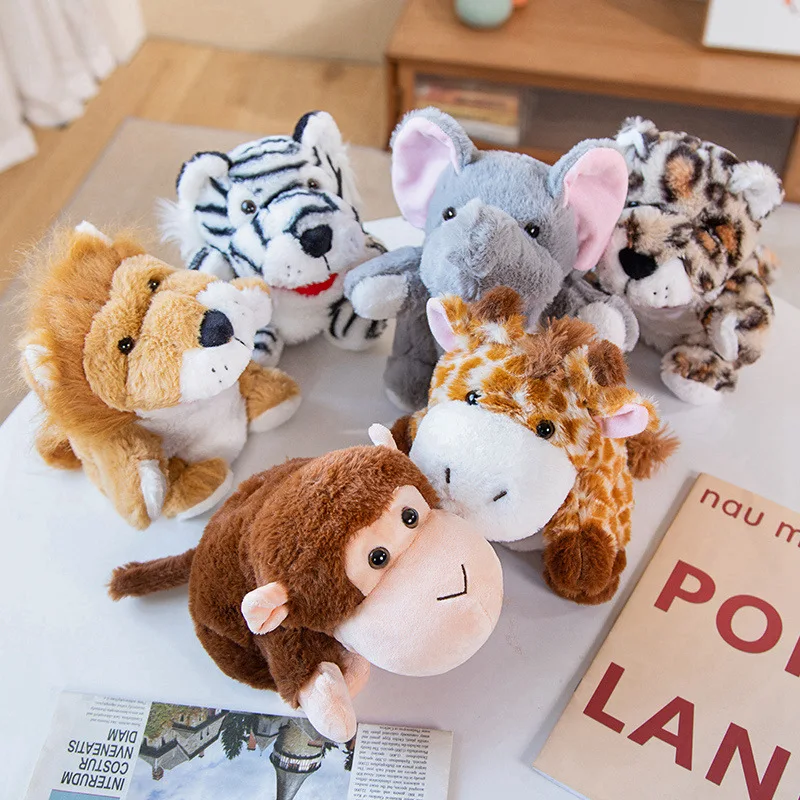 

6 Styles Animals Plush Hand Puppet Toy Cute Giraffe Lion Monkey Elephant Tiger Stuffed Doll Telling Playing Learning Soft Toys