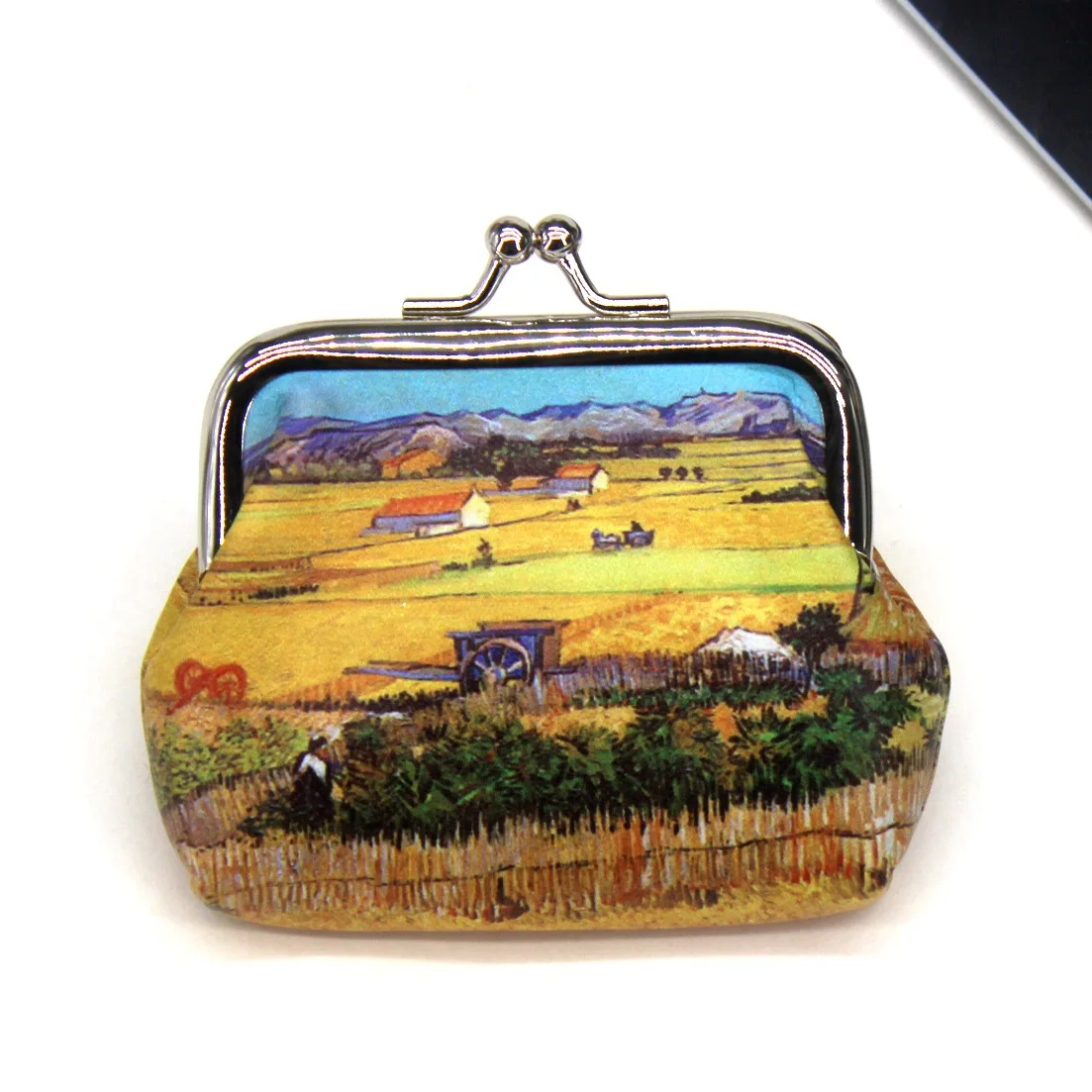 Mini porte-monnaie imprimé pour femmes, sacs à main à loquet pour cartes de vente, pochette de monnaie, sac de change, célèbre Van Gogh, impression d'huile, 2024