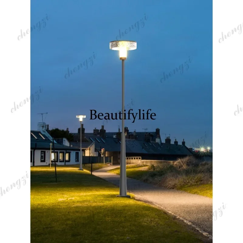 D1089 Outdoor Modern Simple Garden Solar High Pole Light Outdoor Villa Courtyard Community Garden Landscape Street Light