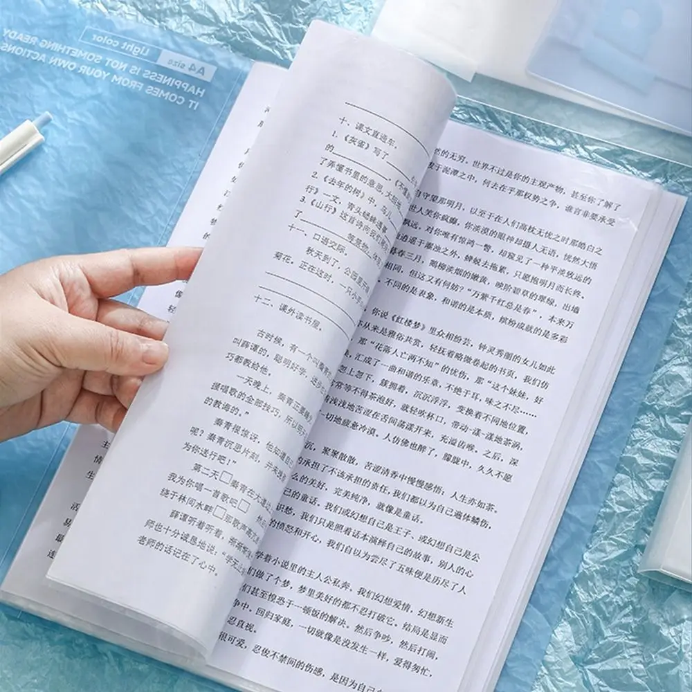 Cartella di file A4 portatile da 20 pagine Borsa di stoccaggio per carta di prova verticale impermeabile di grande capacità per studenti