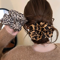 Vintage Animal Leopard Print Hair Scrunchie Ponytail Elastic Stretchy Hair Band Rope Women Girls Retro Fashion Hair Accessory