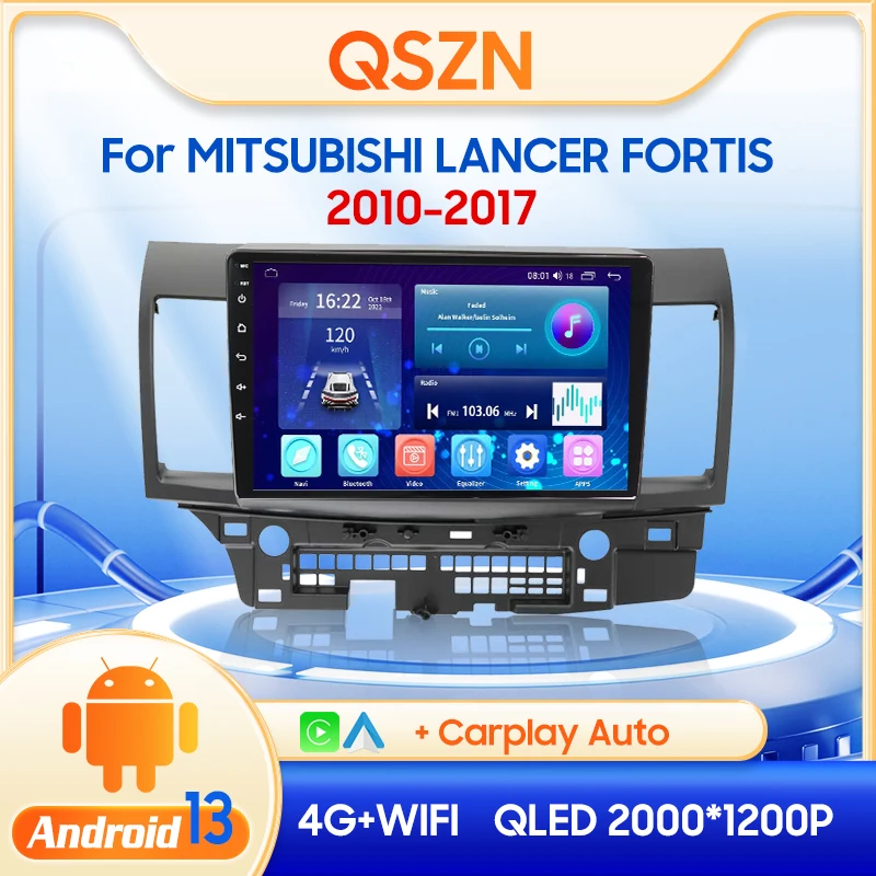 

QSZN For Mitsubishi Lancer 2 10 CY 07-17 Multimedia Video Player 2din Android 13.0 Car Radio GPS Navigation 4G Carplay Head unit