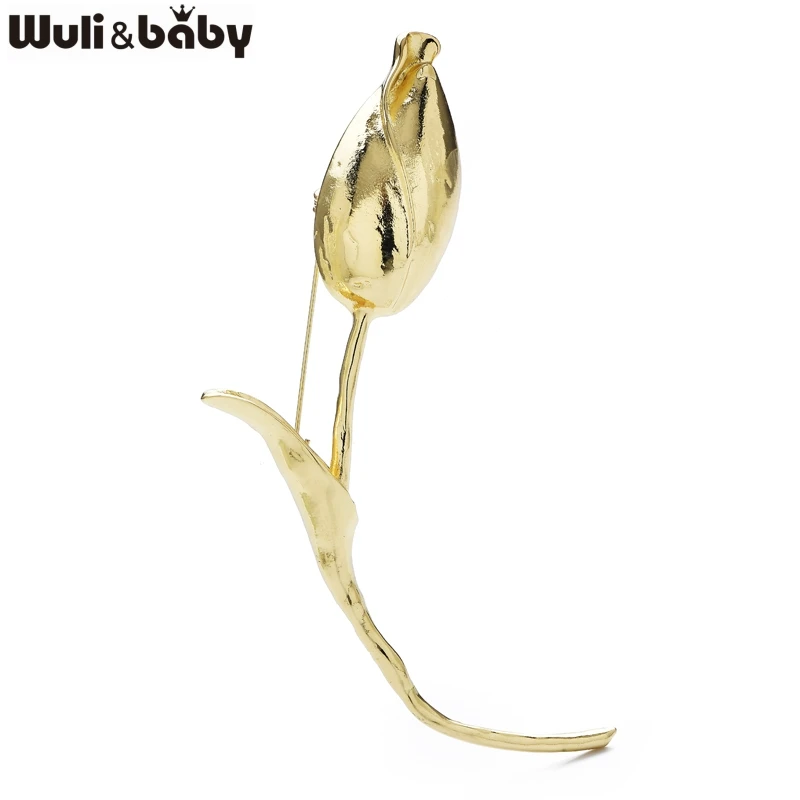 

Большие очаровательные броши-тюльпаны Wuli&baby для женщин, 2 цвета, эффектные цветочные бутоны, броши для офиса и вечеринок, подарки