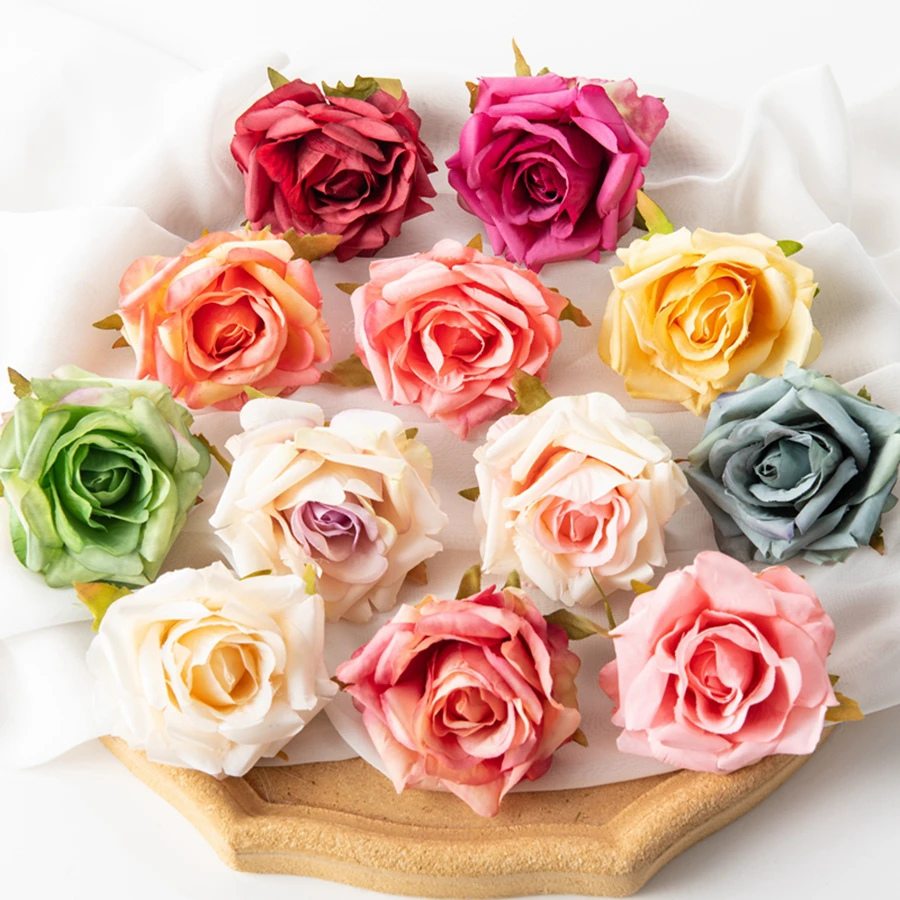 

Artificial Flowers 100Pcs for Wedding Silk Rose Arch Scrapbooking Christmas Craft Wreath Home Birthday Decoration Diy Fake Plant