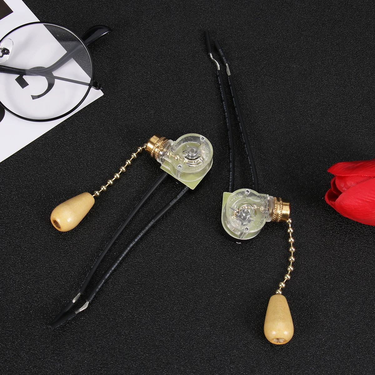 

Pull Chain Switch for Ceiling Light Replacement ABS Material Easy Install Golden Lamp Control Pull Cord Light Accessories