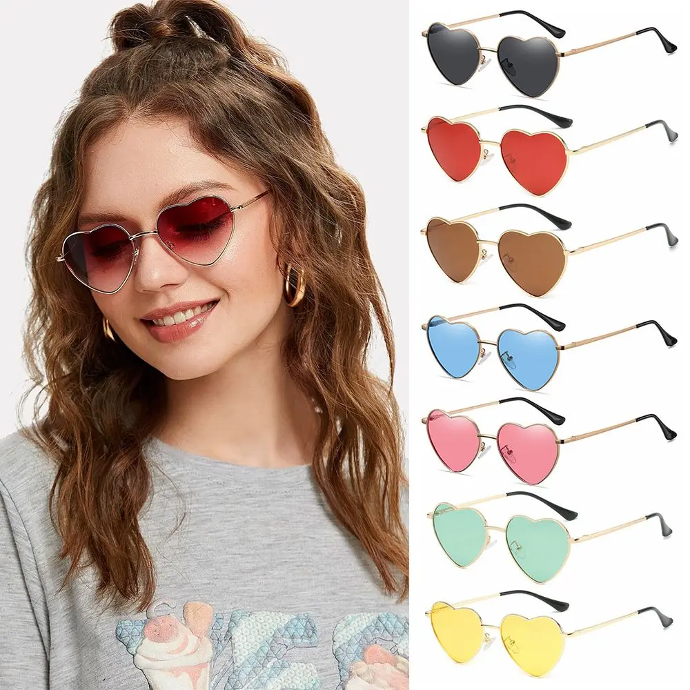 Fancy Accessories UV400 Protection Metal Frame Heart-Shaped Glasses  Glasses Women Heart Sunglasses Eyewear