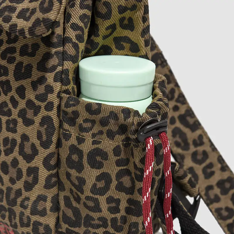 ليوبارد طباعة حقيبة الظهر محفظة النساء الرجال كبيرة المرأة على ظهره الجلود السفر عارضة Daypack حقيبة الظهر محفظة السيدات الكتف #4