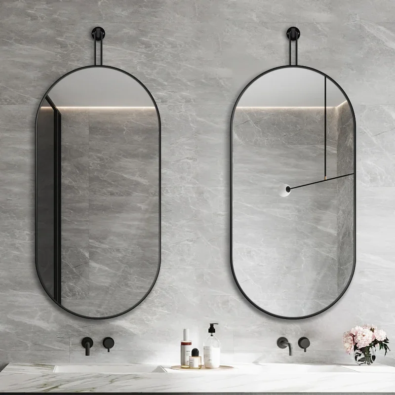 

Nordic Oval Bathroom Mirror Vanity Wall Home Decorative Mirror Makeup Hanging Wall Espejo Pared Aesthetic Mirror Bathroom EB5BM