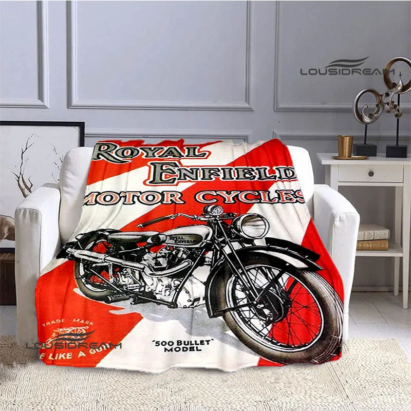 R-ROYAL ENFIELD motorcycle logo Printed Blanket Warm Blanket Flannel Soft Comfortable Blanket Home Travel Blanket Birthday Gift