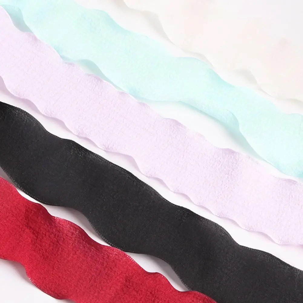 Diy Decorative Ribbon Edge Ribbon Ruffle Edge Ribbon Roll 900x2.5cm Solid Polyester Pleated Trim for Diy Sewing Bridal Bouquets
