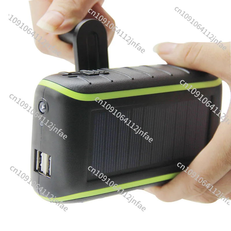 2024 New Outdoor Emergency Solar Power Bank Portable Hand Crank Mobile Power Bank USB Hand Charger