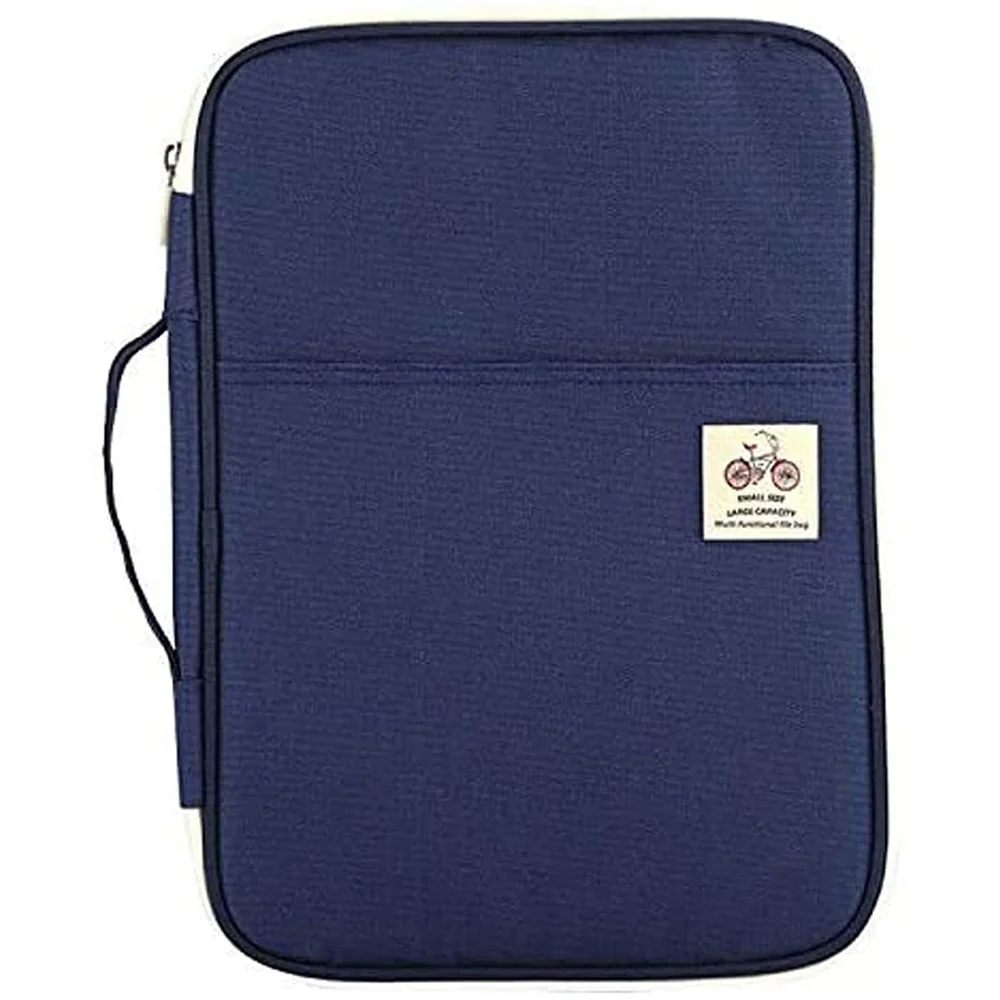 

E-Easy To Use-Multi-Functional Portfolio Travel File Organizer Waterproof A4 Document Bag Zippered Case Pouch For Ipad,Journals