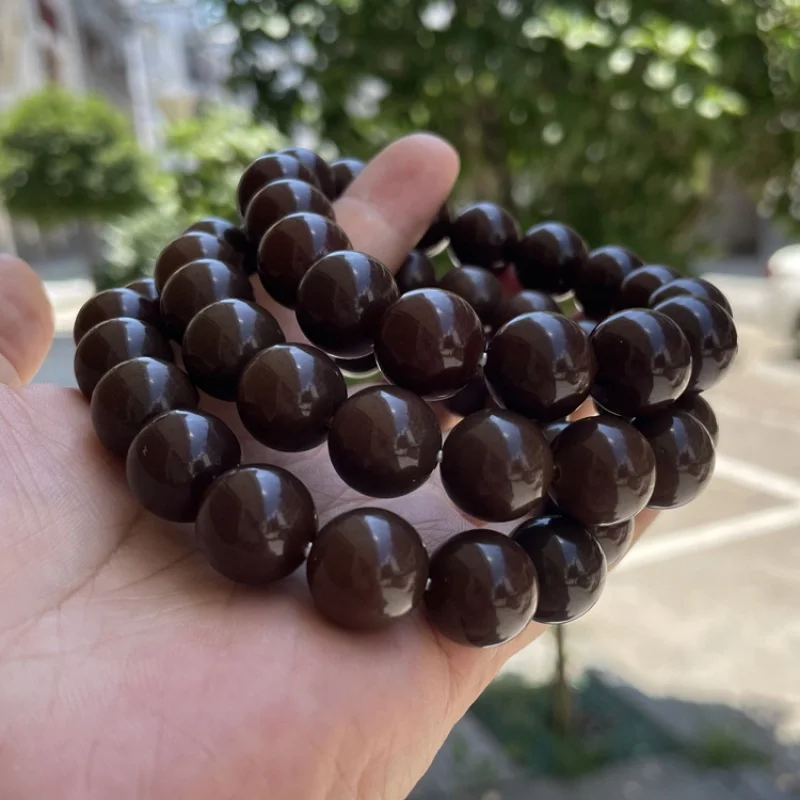 Original Ecology Old Materials Bodhi Root round Beads Cherry Red Bodhi Root Old Materials Coffee Bean Color Bodhi Seed Men and W