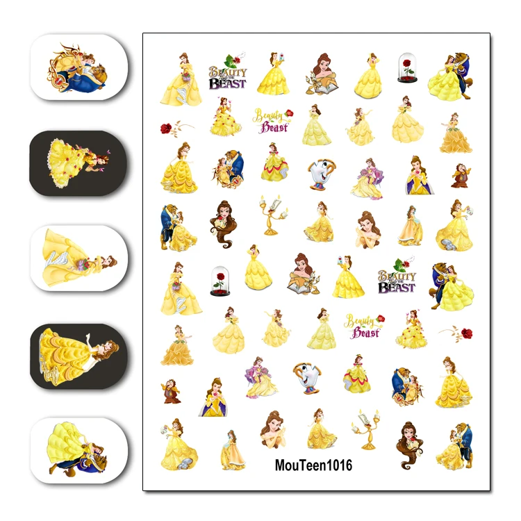 Nail Sticker Mouteen-1064 Sleeping Beauty Disney Aurora Princess Nail Sticker Nail Water Sticker for Nail Art Sticker Decal