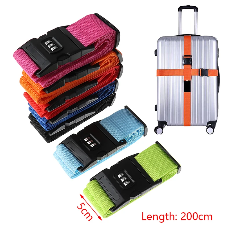 1Pc Travel Luggage Suitcase Secure Lock Durable Nylon Packing Strap Belt Password Lock Buckle Strap Baggage Belt