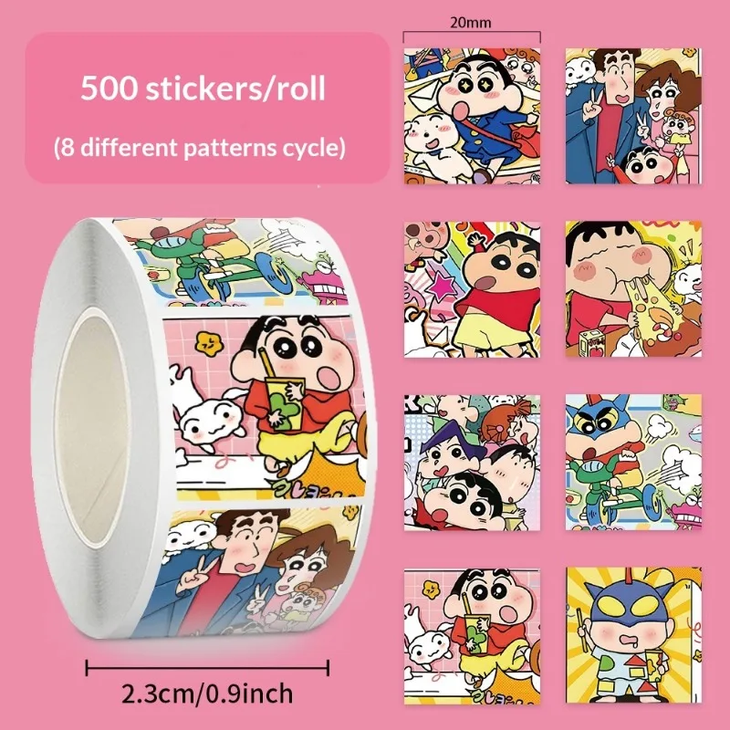 500 Stück Crayon Shin-chan Niedliche Aufkleber Kunstbedarf Cartoon Anime Merchandise Verpackungsaufkleber Partygeschenke