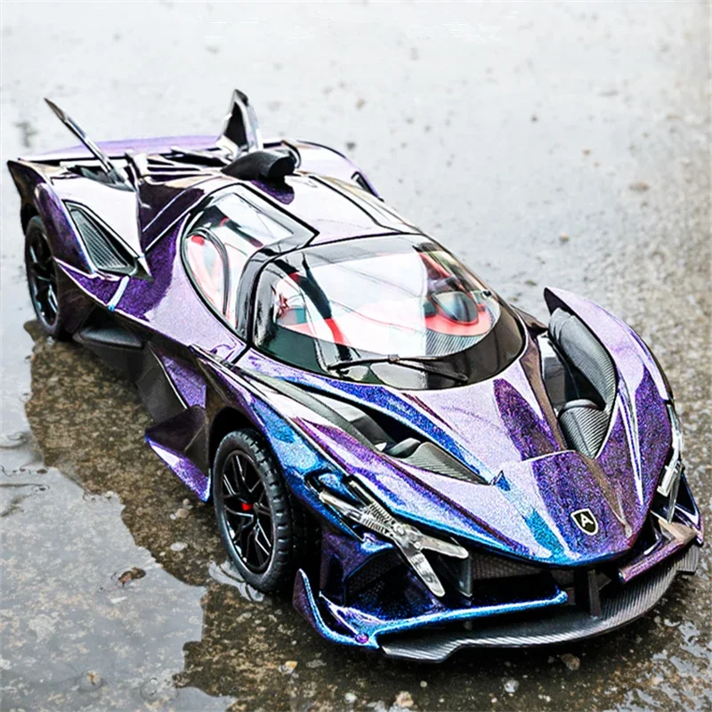 

1:24 Apollo Project EVO Alloy Sports Car Model Diecast Metal Toy Super Racing Car Model Simulation Sound and Light Children Gift