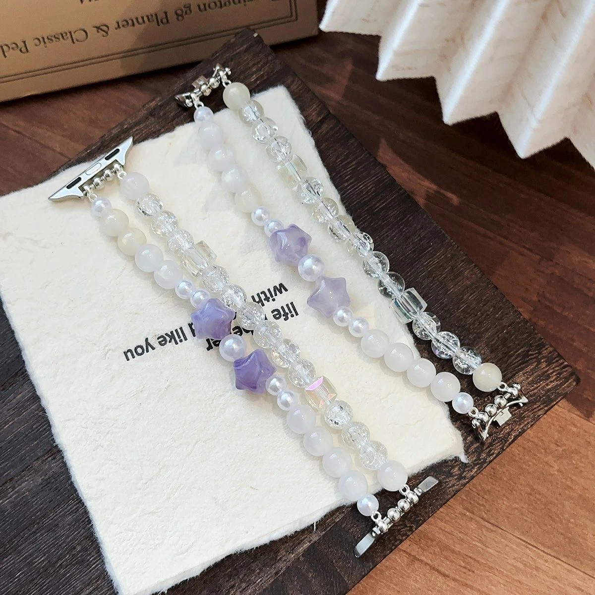 18 20 22mm Handmade Elastic Pearl Star Bead Bracelet for Samsung Galaxy Watch 9 8 7 6 5 4 Classic FE 44mm 40mm Replacement Strap
