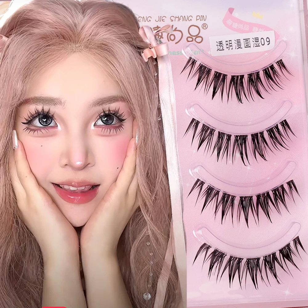 Manga Lashes Natural Look Fałszywe rzęsy Cosplay Fałszywe rzęsy Anime Lashes Mink Wispy Fluffy Spiky 3D Volume Eyelashes Pack