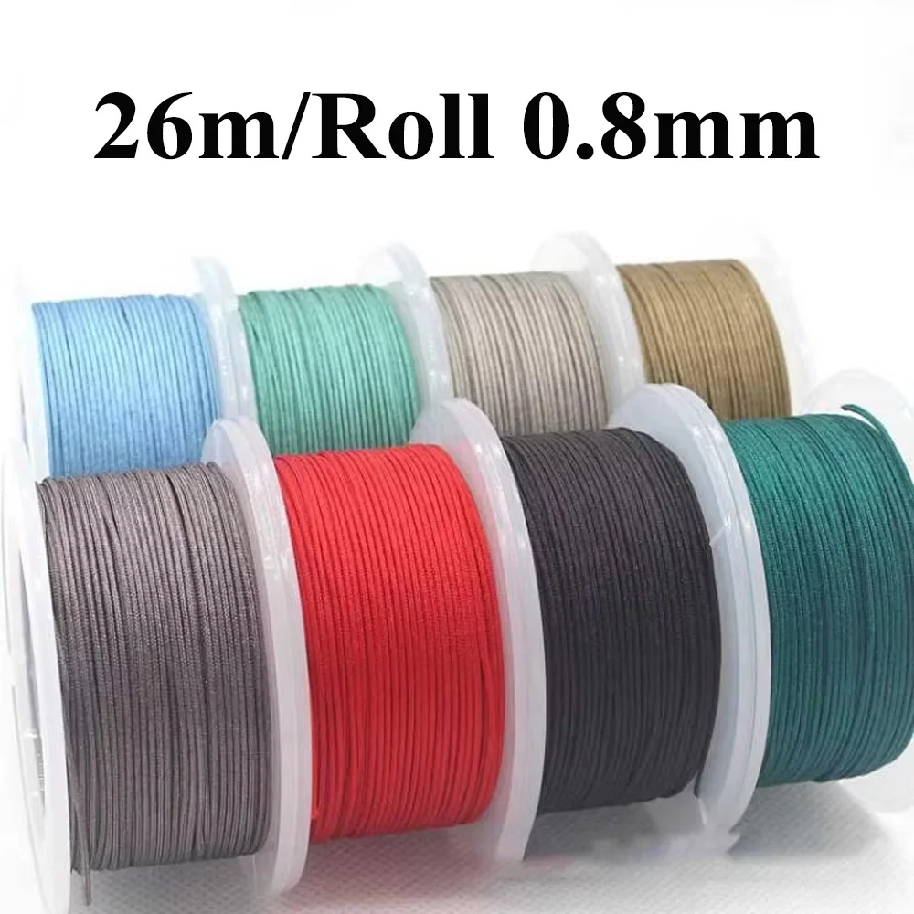 26m/Roll 0.8mm 38 Colors Nylon Cord For DIY Jewelry Accessories Making String Chinese Knot Necklace Bracelet Rope Beading Thread