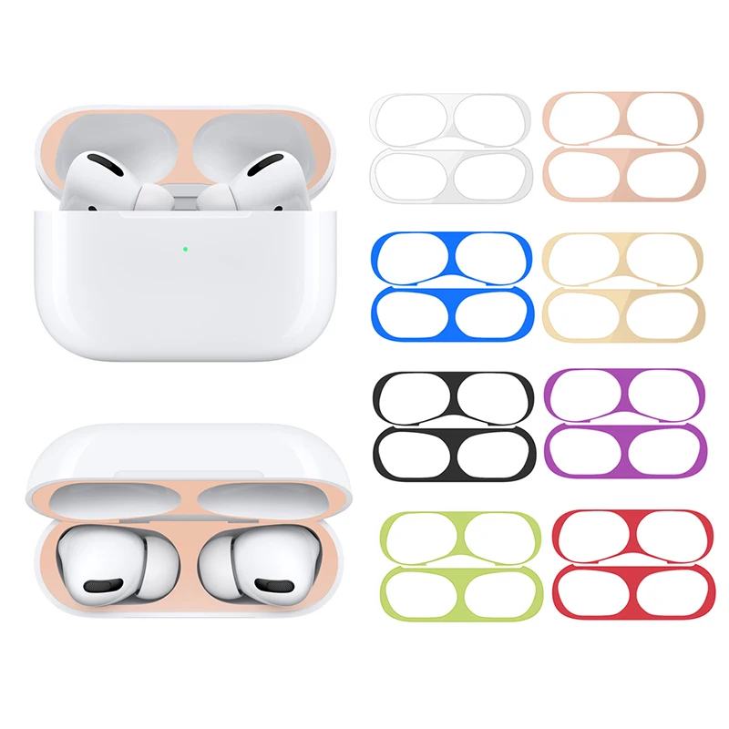 Dust-proof Scratchproof Sticker For Airpods Pro 1 2 3 Earphone Metal Cover Film For Apple Air Pods 2 1 Headphone Charging Box