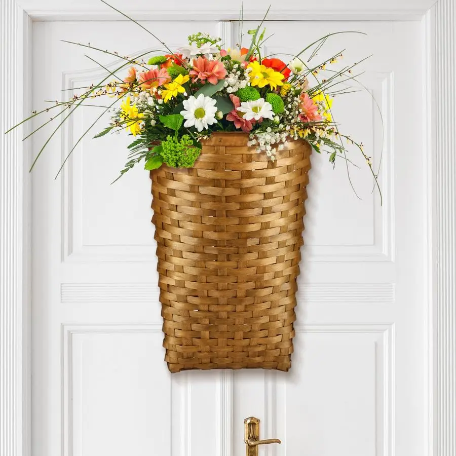 

15.5 x 10 x 7.5 Inch Front Door Basket Woven Wall Hanging Basket Hanging Storage Decor Farmhouse Decor Crafting DIY for Front Do